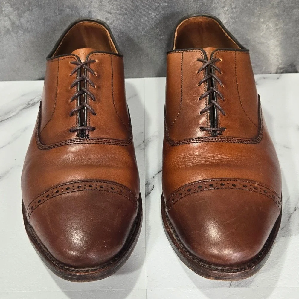 Allen Edmonds Dress Shoes Mens 9.5 EE Fifth Avenue Brown Leather Cap Toe Oxford